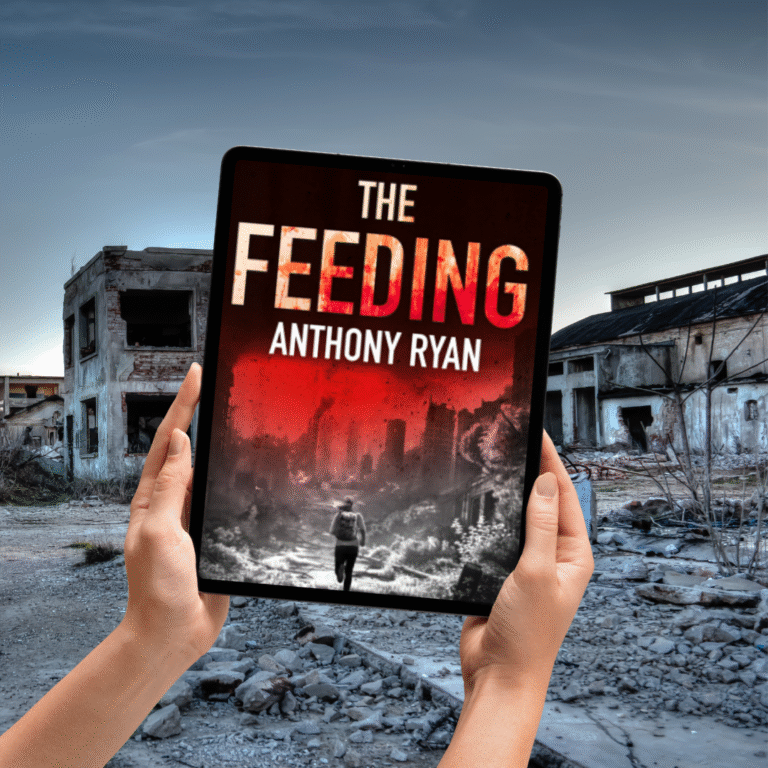 E reader holding the feeding anthony ryan in cover