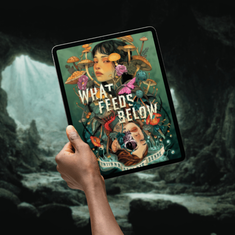 ereader held up in cavern